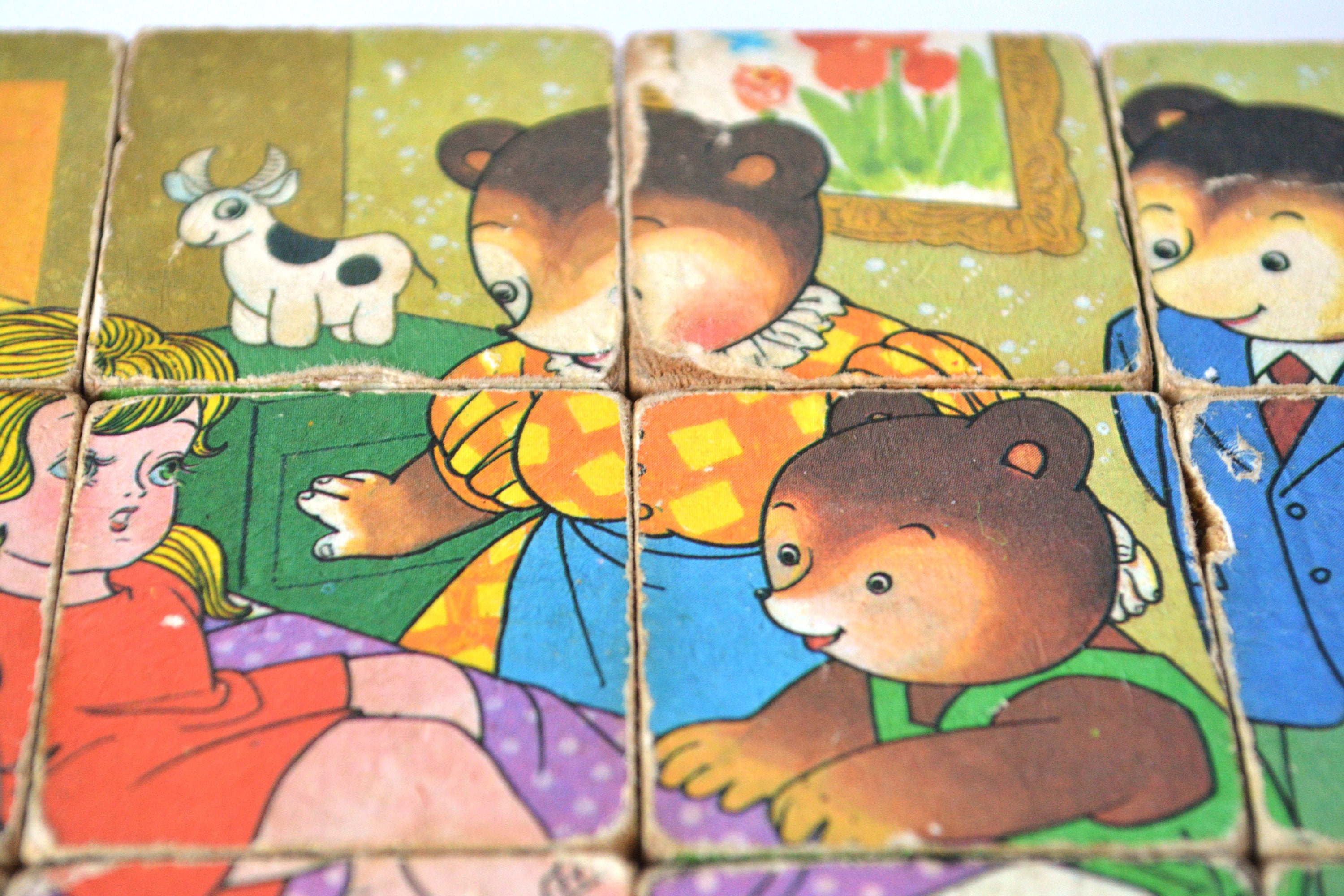 Vintage Cube Block Puzzle Goldilocks and the Three Bears - Etsy