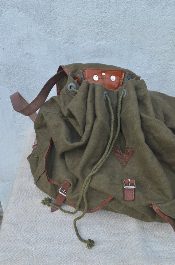 olive green rucksack