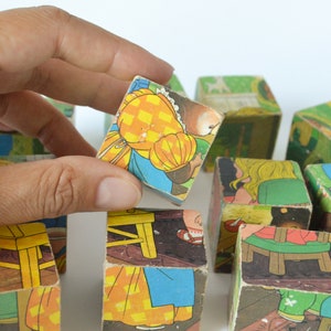 Vintage Cube Block Puzzle Goldilocks and the Three Bears - Etsy