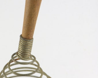 20% OFF Vintage Wooden Handle Egg Beater, Old French Whisk, Wire Whisk, Soviet Wire Whisk, Rustic Kitchen Wire Whip, Hand Egg Whipper