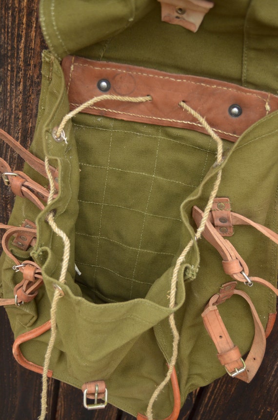 Großer Militär Rucksack, Vintage Armee Rucksack, Canvas Tasche - .de