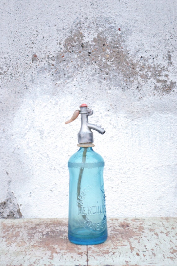 Seltene Soda Seltzer Flasche Kleine Halbe Liter Blau Seltzer Etsy