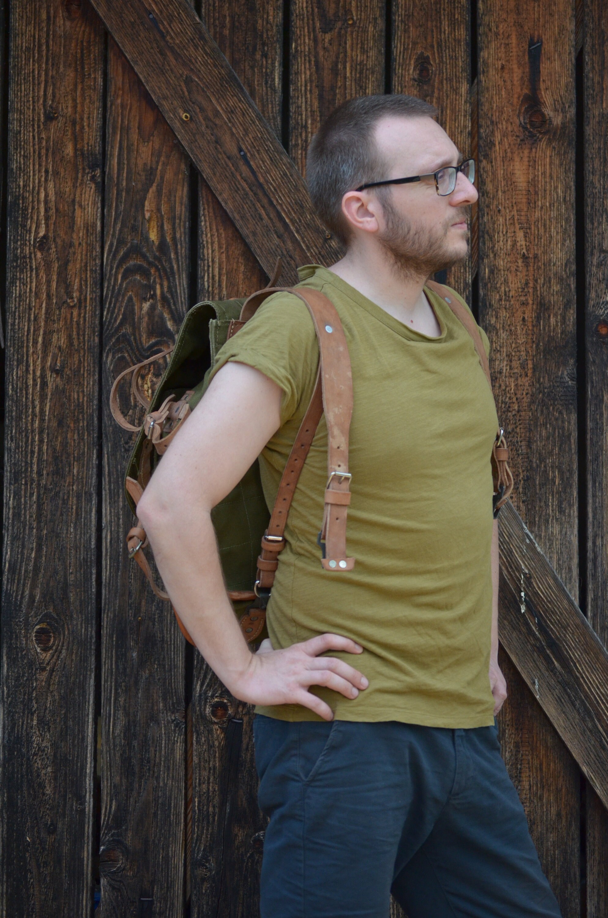 vintage army backpack - Antares Furnishings