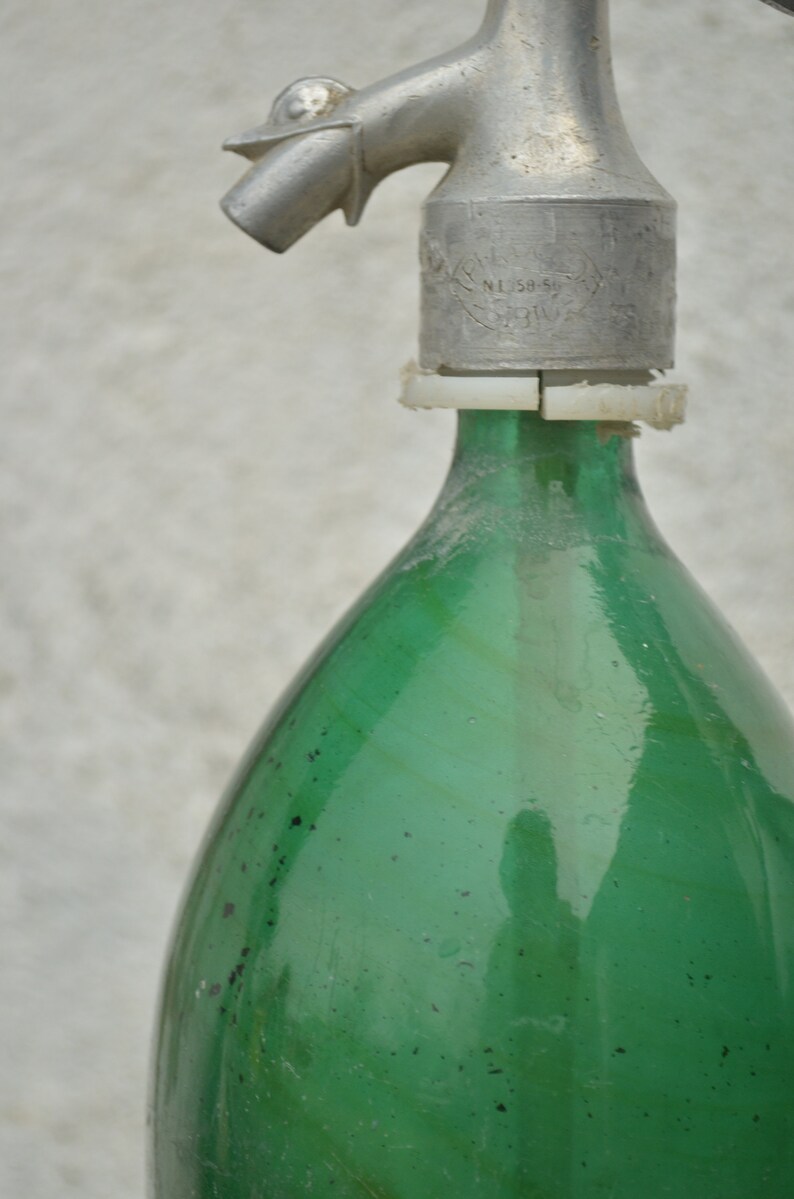 Emerald Green Vintage Soda Seltzer Siphon Bottles From Romania Etsy