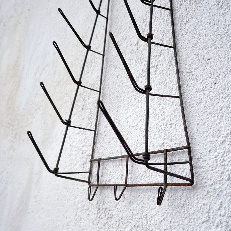 Vintage Pot Lid Holder, Metal Triangle Rack image 7