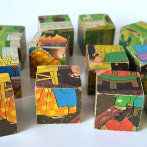 Vintage Cube Block Puzzle Goldilocks and the Three Bears - Etsy