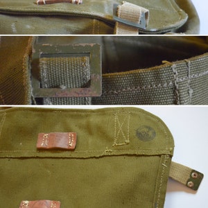 sac messager vintage, sac à dos militaire unisexe, sac à bandoulière en toile résistante verte image 4