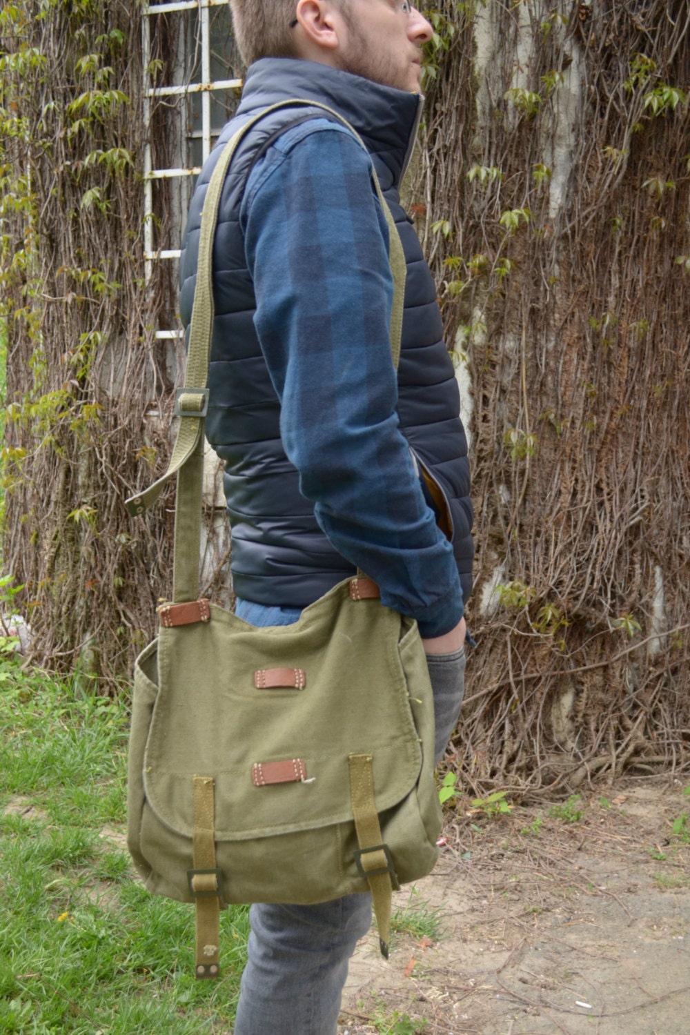 Vintage Military Shoulder Bag Army Canvas Messenger Bag - Etsy