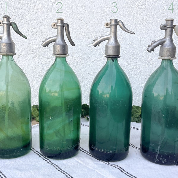 Romanian Seltzer Bottles, Green Vintage Soda Bottles