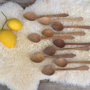 Vintage Hand Carved Wooden Spoons, Rustic Kitchen Decor