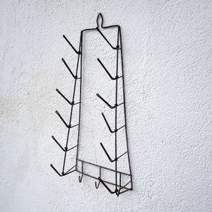 Vintage Pot Lid Holder, Metal Triangle Rack image 6