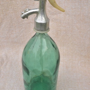 Old Seltzer Bottle, Green Blue Vintage Soda Siphon Bottle