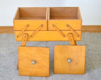 Vintage Sewing Box on Legs - Mid Century Modern Knitting Box