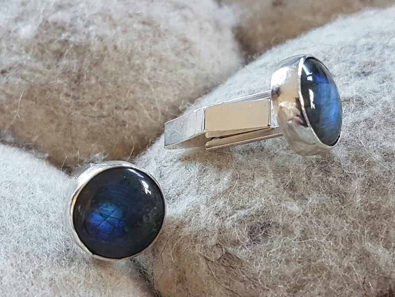 Handmade Cufflinks Labradorite /& silver