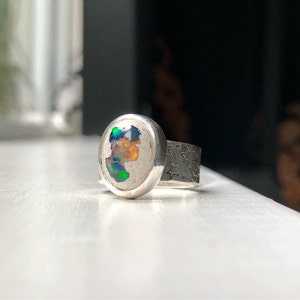 Galaxy Ring with Mexican Opal