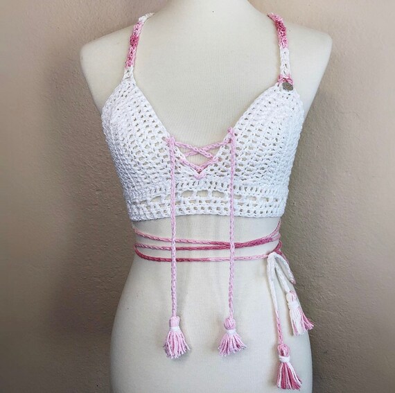 The Fuck U Nip Slip Crochet Bralette Top Etsy