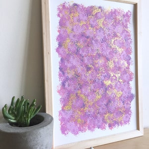 ABSTRACT WALL ART - ready to hang original print - framed acrylic painting with gold A4 &quot;Gabi&quot;