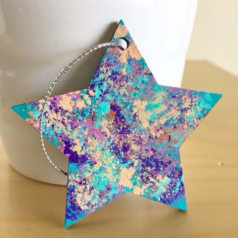 Download CHRISTMAS STAR ORNAMENT painted laser cut wooden shape | Etsy