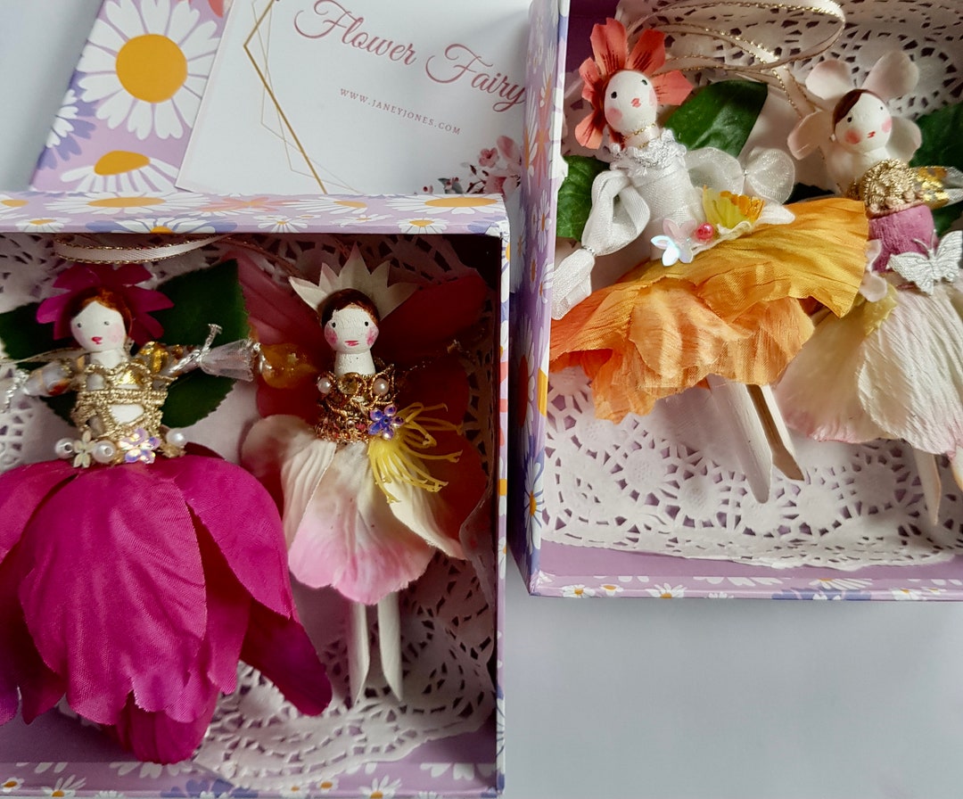 Handmade Flower Fairy Peg Doll: Petal Skirt, Leaf Wings, Gift Wrapped  Canada