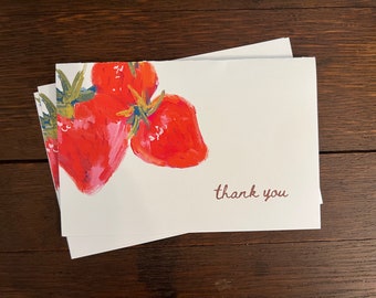 Strawberry Thank You Note Card 4"x6" Printable Download