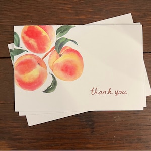 Peach Aquarell Farm Dankeschön Karte 4 "x6" Printable Download, leere gefaltete Karte, Sommer stationär für Klassenzimmer, Bauernmarkt, Duschen