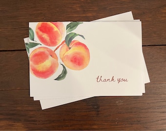 Peach Thank You Note Card 4"x6" Printable Download