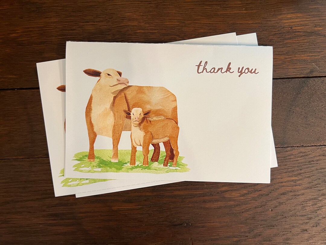 Cow Notes Cow and Calf Note Card 4