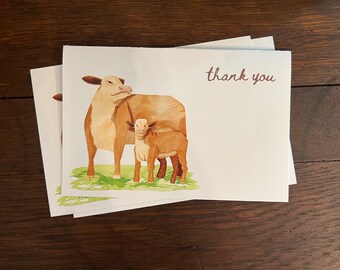 Cow and Calf Note Card 4"x6" Printable Download
