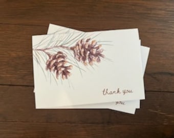 Pinecone Thank You Note Card 4"x6" Printable Download
