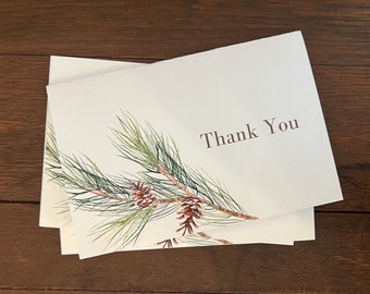 Pine Branch Thank You Note 4"x6" Printable Download