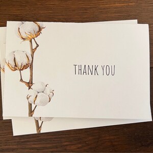 Cotton Stem Farm Danke Note Karte 4 "x6" Printable Download, leer, Hochzeitschreibtisch, Klappkarte