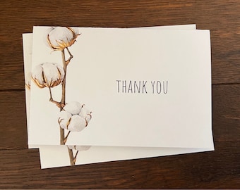Cotton Thank You Note Card 4"x6" Printable Download
