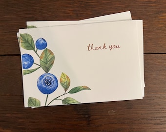 Blueberry Thank You Card 4"x6" Printable Download