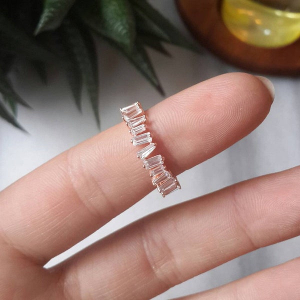 BIG DISCOUNT!!! Rose Gold Baguette Ring - Rose Gold Filled Ring, Baguette Ring