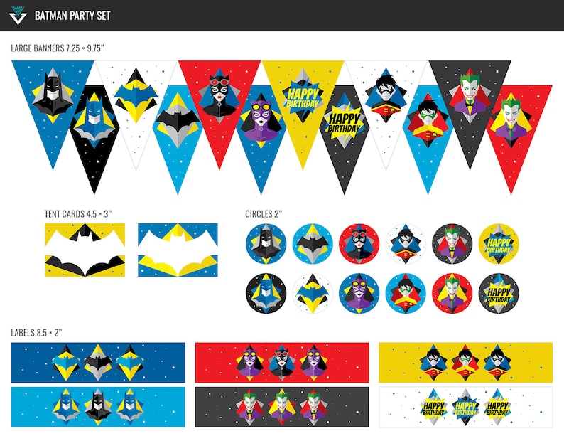 Batman Party Printables / Batman Birthday / Batman Decorations - Etsy
