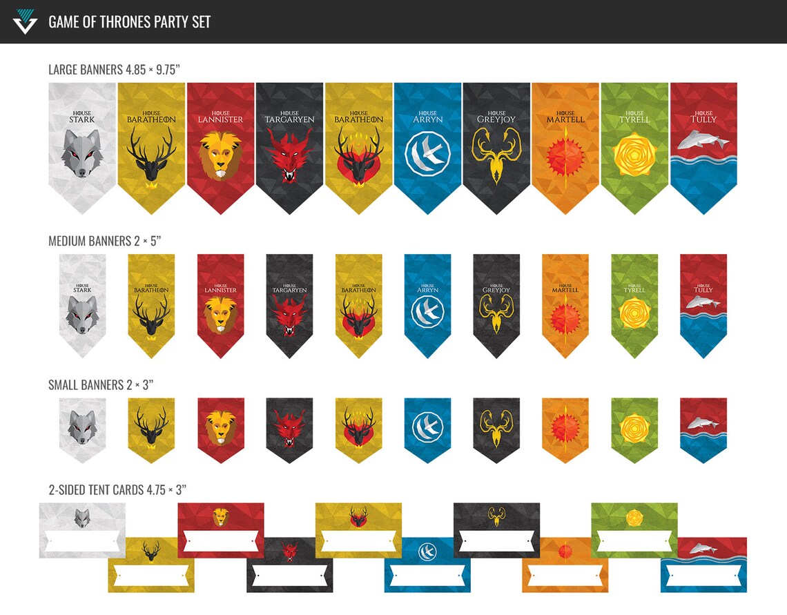 Game of Thrones Printable Party / Got Party Printable Decorations ...