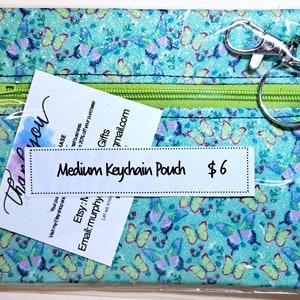 Keychain Zip Pouch | Designer, Trendy, Accessory, Fashion, Fun, Limited Edition, Girls Gift, Clutch, Wallet, Toiletry Bag, Medium