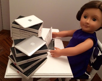 Laptop for the American Girl 18" Doll. A faux Apple MacBook Pro computer!