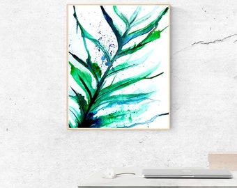 Abstract Palm Leaf Watercolor Art Print