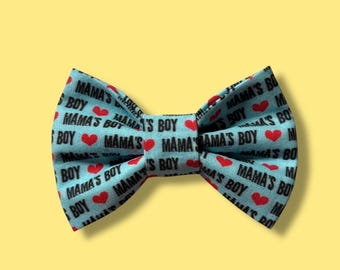 Mama’s Boy Dog Bow Tie With Hearts , Dog Bow, Dog Bowtie, Bow for Dog Collar
