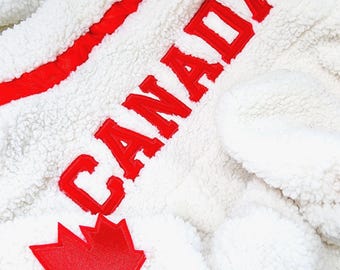 Shane Hollander Sherpa Jacket: Maple Leaf & Canada, Heated Rivalry, Fleece Jacket Costume