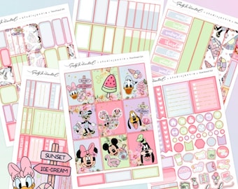 SUMMER TIME Sticker Kit | Erin Condren Vertical Weekly Kit, Happy Planner | Physical Planner Stickers