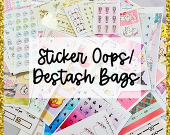 Sticker Bags | Destash Bags | Oops Grab Bag | ECLP Happy Planner Stickers | Hobonichi Stickers