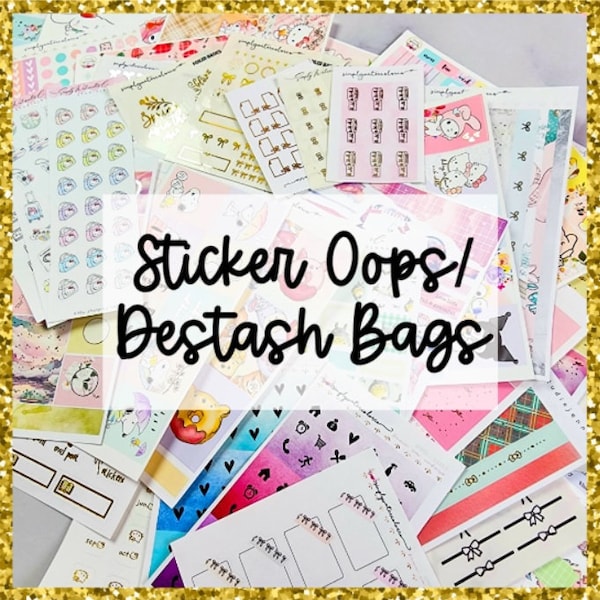 Sticker Bags | Destash Bags | Oops Grab Bag | ECLP Happy Planner Stickers | Hobonichi Stickers