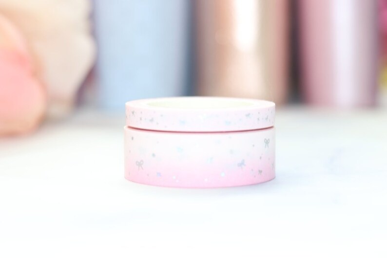 Bow Sparkle Washi Tapes Holo Foil Pink