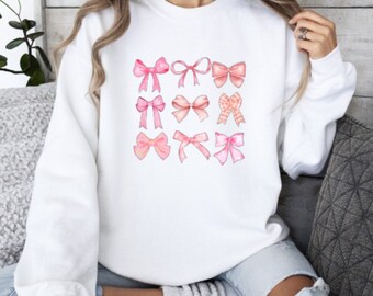 Coquette Bows | Sweatshirt Crewneck Sweater | Kawaii Sweater Coquette Girl Soft Girl | Physical Apparel