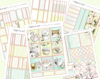 TOTO CAFE Sticker Kit | Erin Condren Vertical Weekly Kit, Happy Planner | Physical Planner Stickers