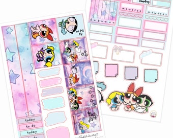 Sleepover Sticker Kit | Hobonichi A5 A6 Weekly Kit, Hobonichi Cousin Techo | Physical Planner Stickers