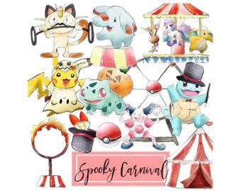 Digital Clip Art | Halloween Poke mon art, Poke mon watercolor art, Poke mon clip art