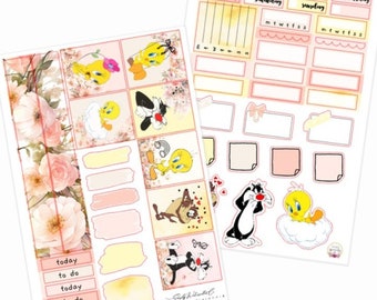 Birdie Sticker Kit | Hobonichi A5 A6 Weekly Kit, Hobonichi Cousin Techo | Physical Planner Stickers